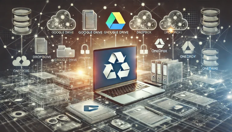 DALL·E 2024-09-18 09.44.05 - An illustration of a modern workspace focused on file sharing and document management, with an emphasis on clarity and detail. The central element is